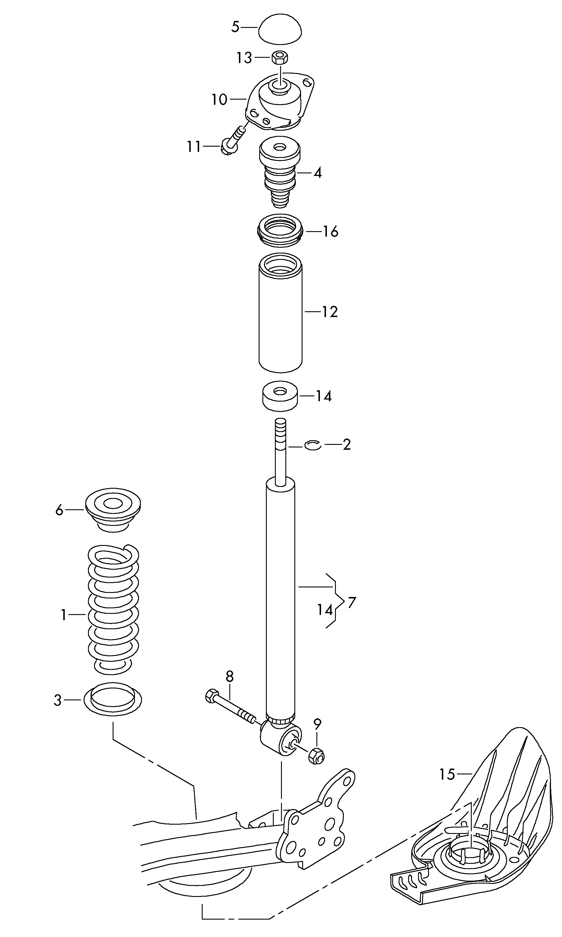 Skoda 1J0 511 115 AE - Пружина за ходовата част vvparts.bg