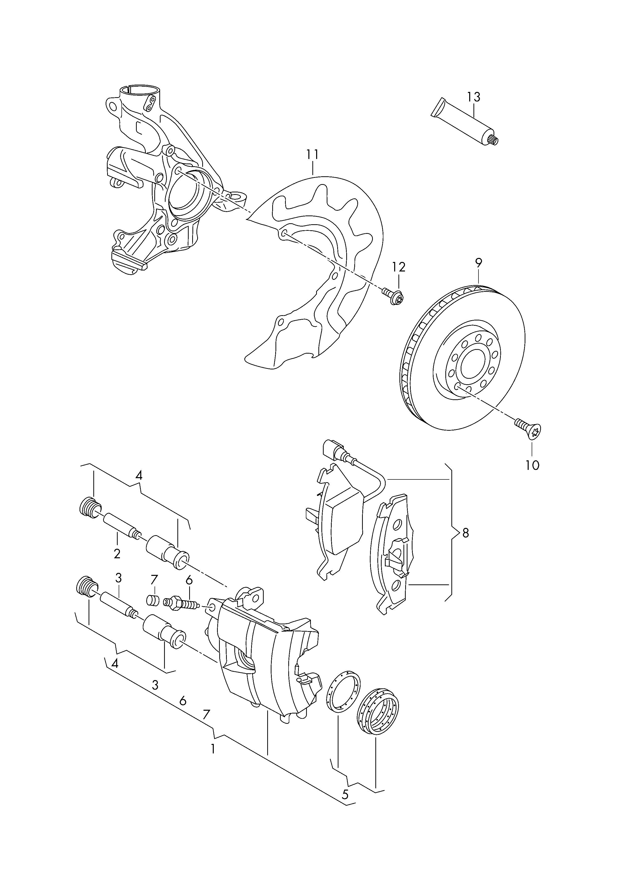 AUDI 5Q0698151C - Комплект спирачно феродо, дискови спирачки vvparts.bg