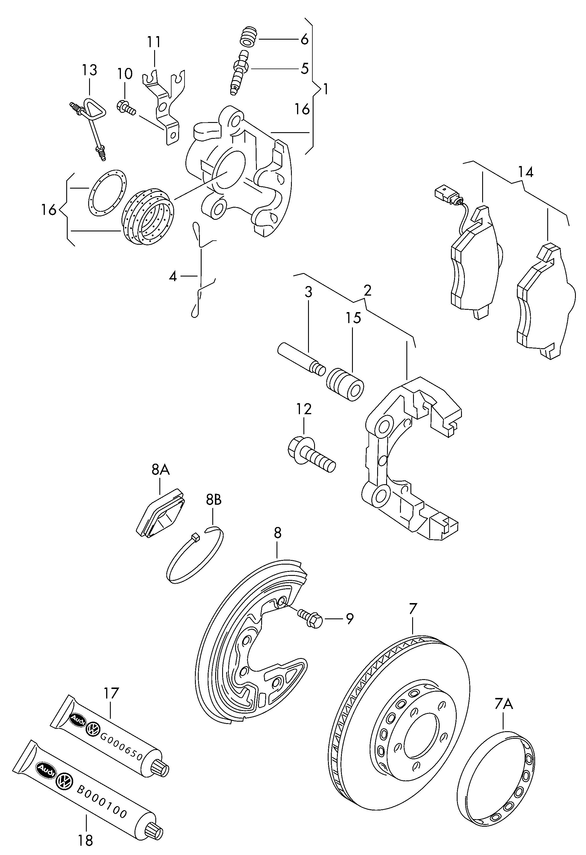 AUDI 4B0615123 - Спирачен апарат vvparts.bg