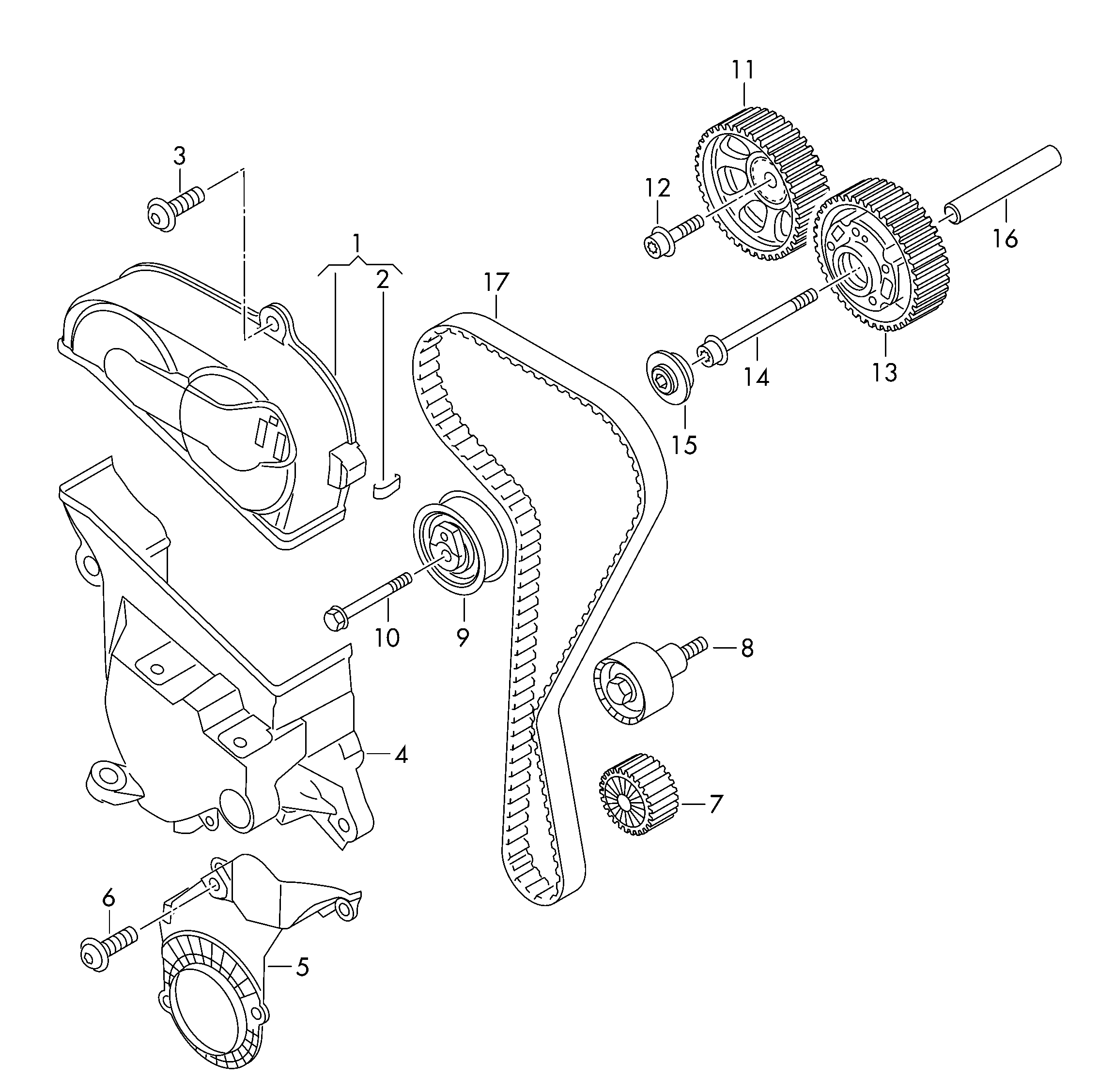 AUDI 04E109119C - Комплект ангренажен ремък vvparts.bg