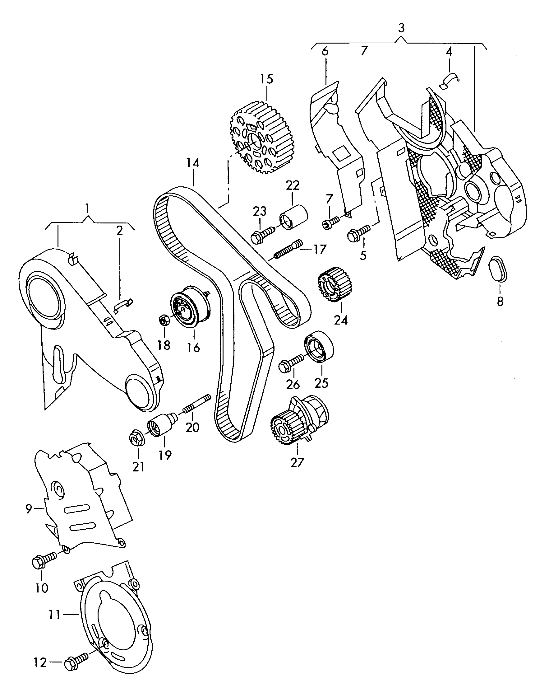 AUDI 03L 109 244 J - Паразитна / водеща ролка, зъбен ремък vvparts.bg