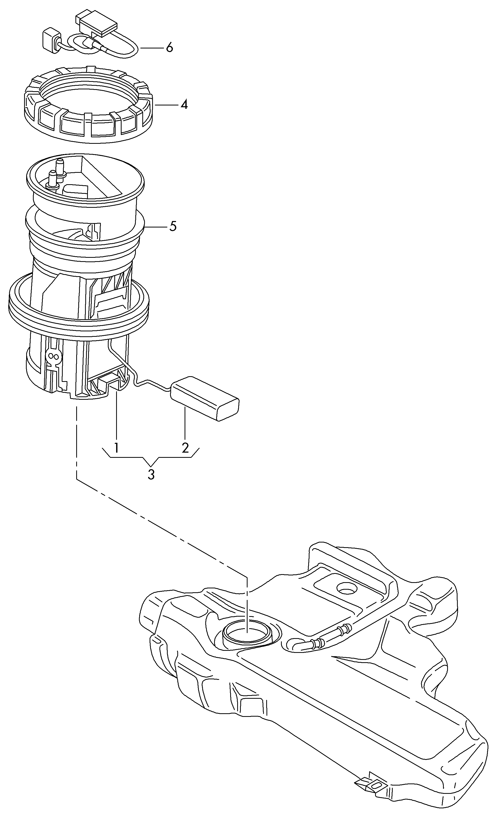 VAG 6R0919051N - Горивопроводен модул (горивна помпа+сонда) vvparts.bg