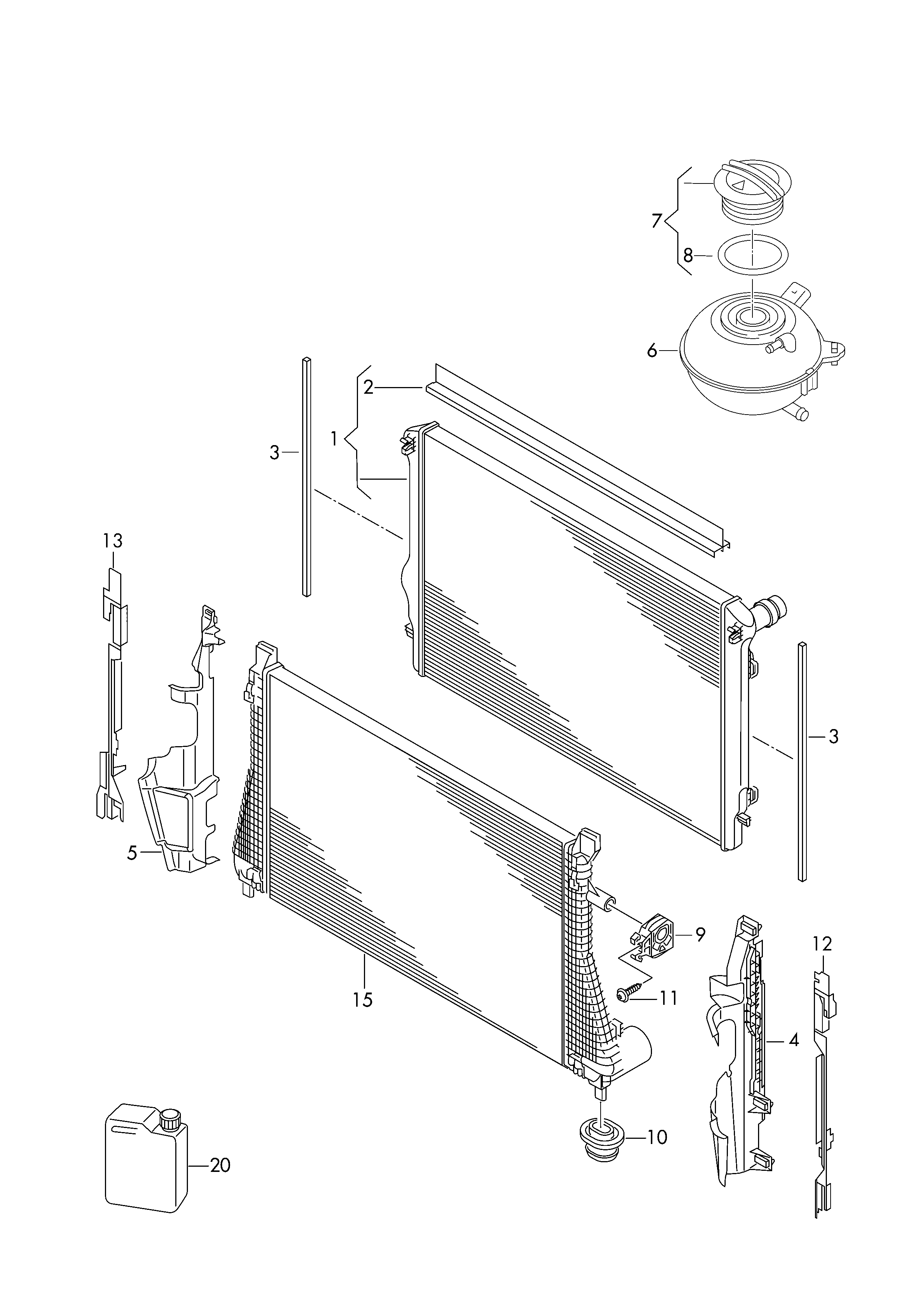 Seat 5Q0121251EP - Радиатор, охлаждане на двигателя vvparts.bg