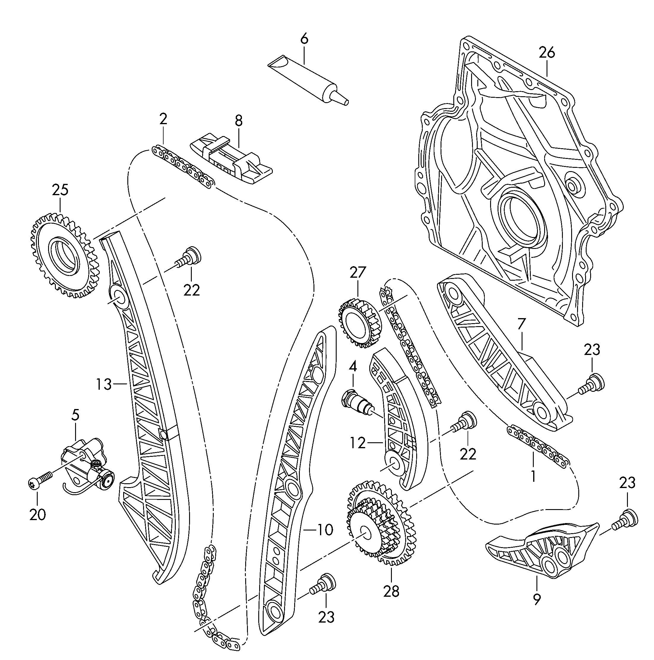 VW 06H 109 469 T - Комплект ангренажна верига vvparts.bg