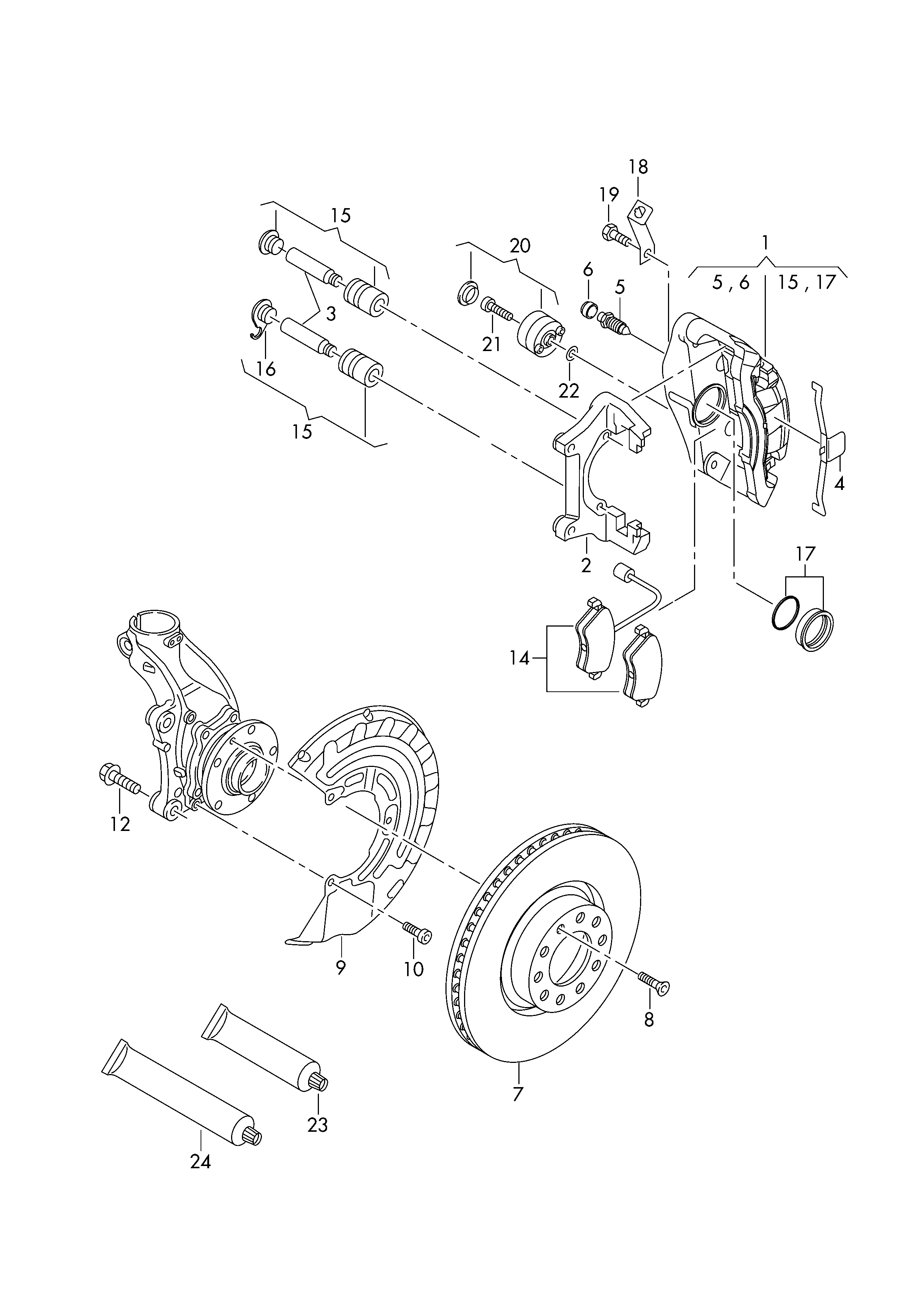 AUDI 1K0.698.471A - Спирачен апарат vvparts.bg