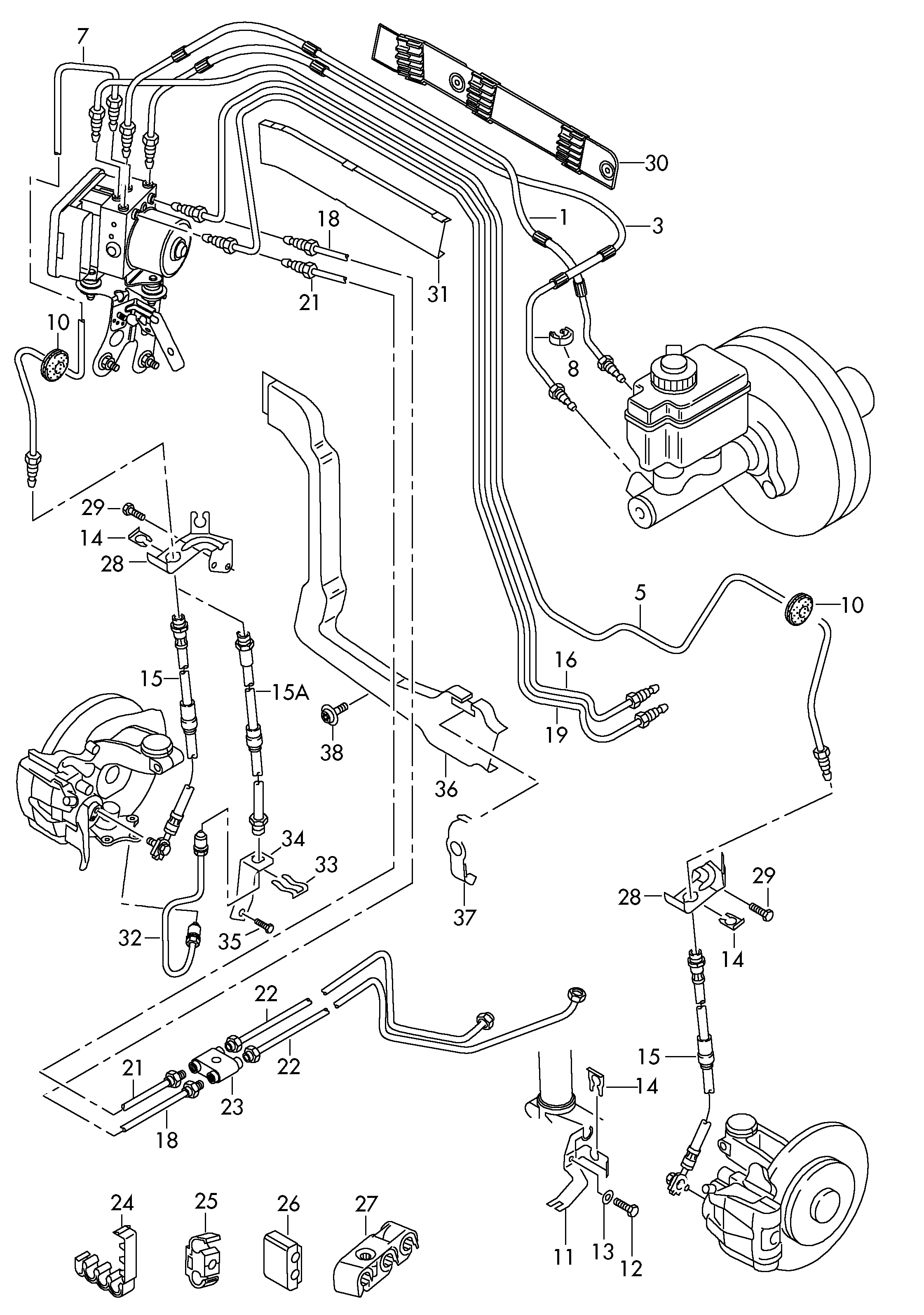 VAG 1K0 611 701 N - Спирачен маркуч vvparts.bg