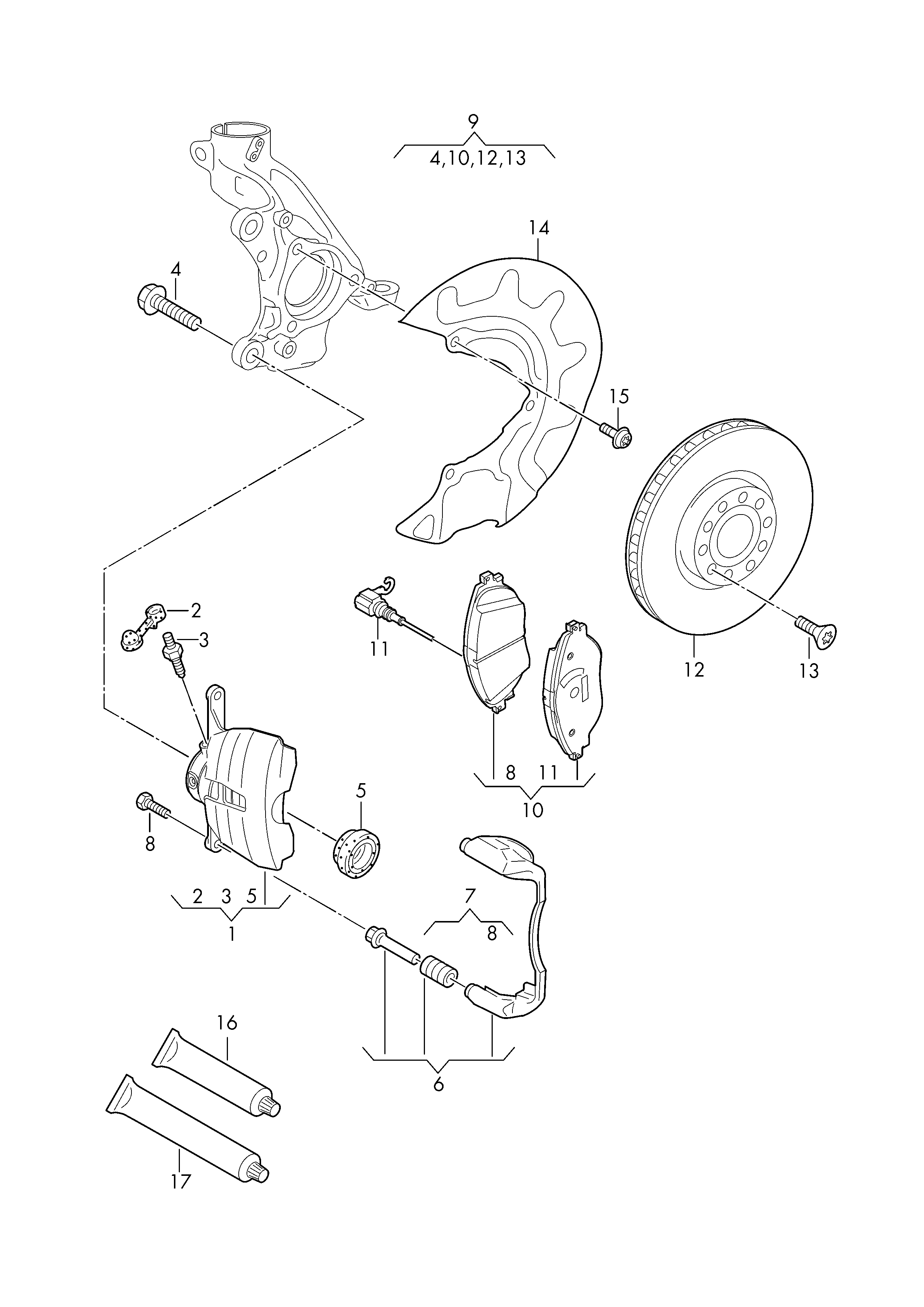 Skoda JZW698302CF - Спирачен комплект, дискови спирачки vvparts.bg