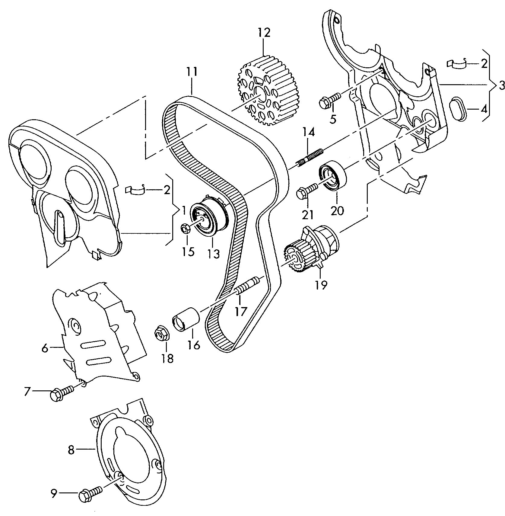 AUDI 03G 198 119 - Комплект ангренажен ремък vvparts.bg