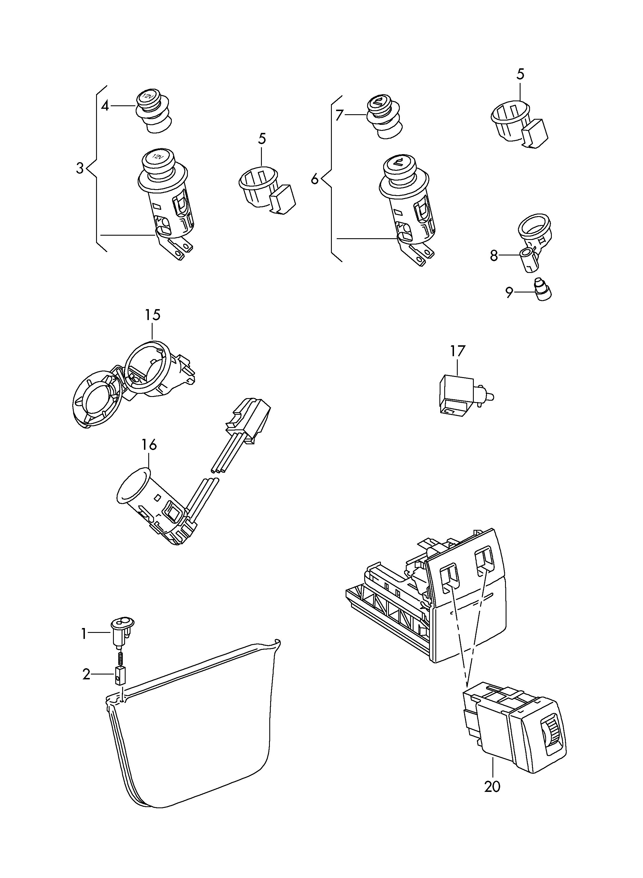 Seat 1K0 919 309 - Запалка за цигари vvparts.bg