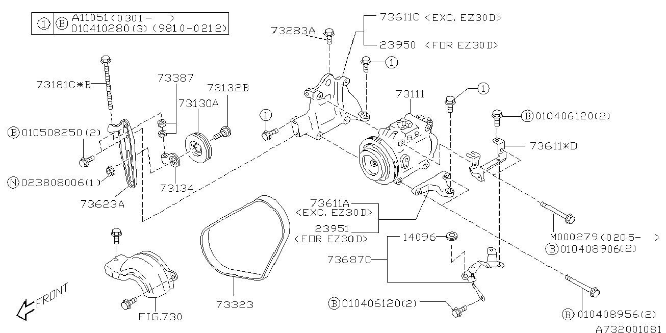 MAZDA 73013AA000 - Пистов ремък vvparts.bg