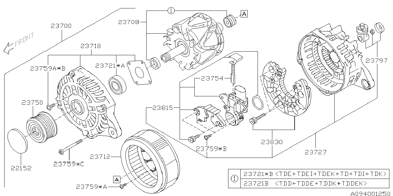 Subaru 23721-AA070 - Ремъчна шайба, генератор vvparts.bg