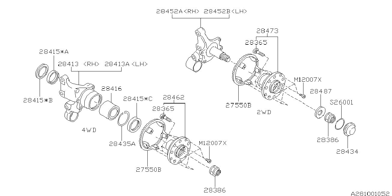 Subaru 28016-AA020 - Комплект колесен лагер vvparts.bg