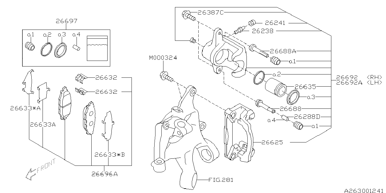 Subaru 26692-AJ000 - Спирачен апарат vvparts.bg