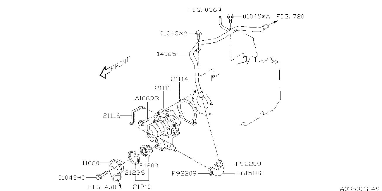 Subaru 21111-AA320 - Водна помпа vvparts.bg