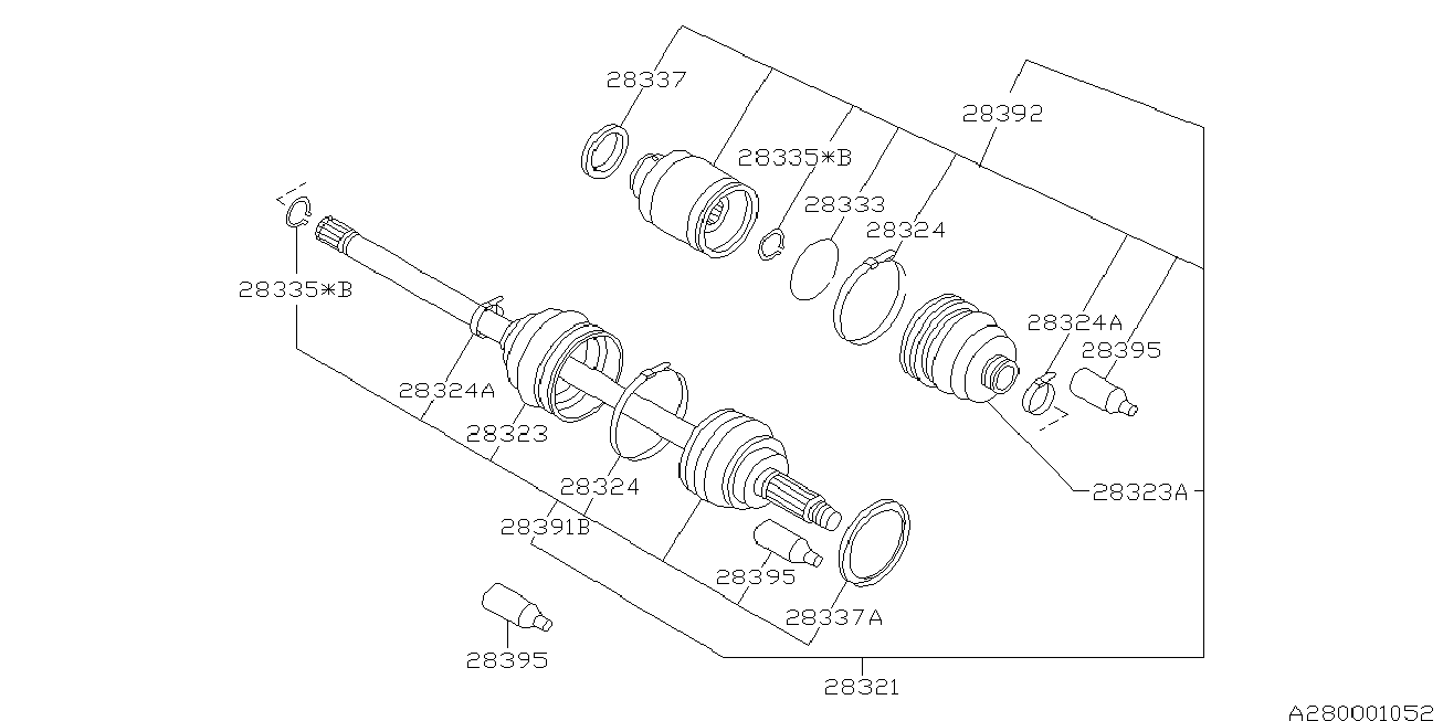 Subaru 28023-AA002 - Маншон, полуоска vvparts.bg