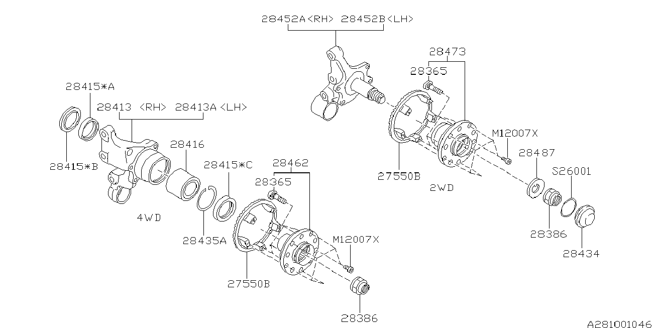 Subaru 28015-AA090 - Комплект колесен лагер vvparts.bg