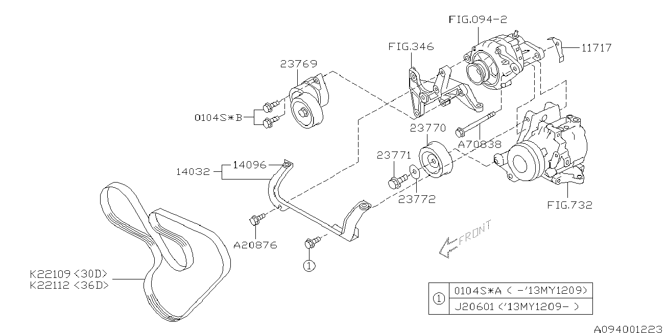 Subaru 80922 1120 - Пистов ремък vvparts.bg