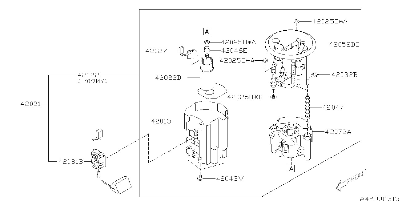 Subaru 42072AG16A - Горивен филтър vvparts.bg