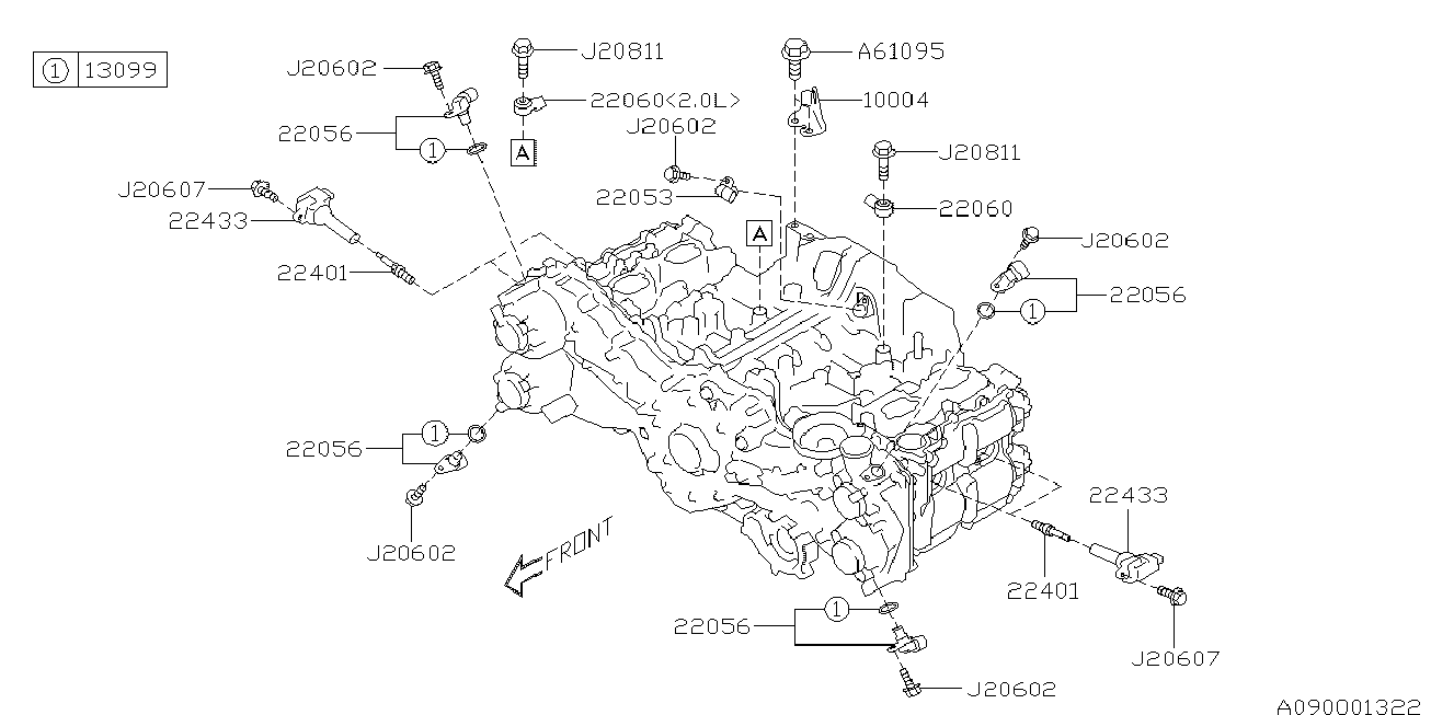 Subaru 22401 AA880 - Запалителна свещ vvparts.bg