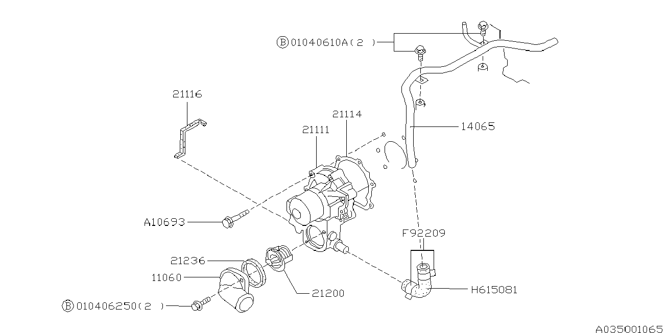 Subaru 21236-AA010 - Уплътнение, термостат vvparts.bg