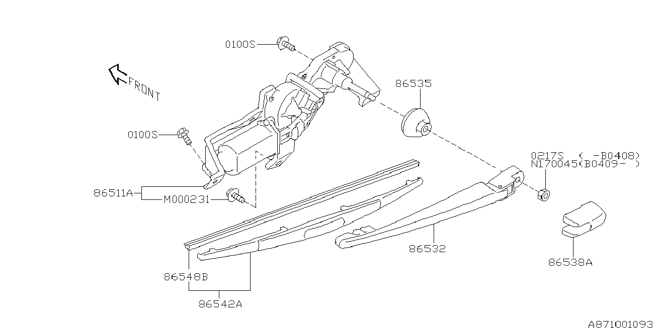 Subaru 86548AG080 - Перо на чистачка vvparts.bg