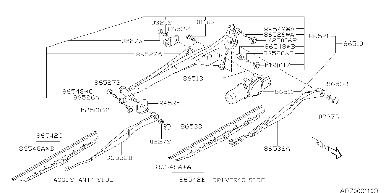 Subaru 86542SA090 - Перо на чистачка vvparts.bg