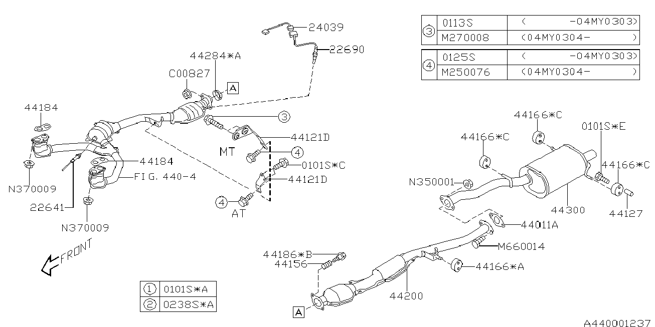 Subaru 44022AA062 - Уплътнителен пръстен, изпуск. тръба vvparts.bg