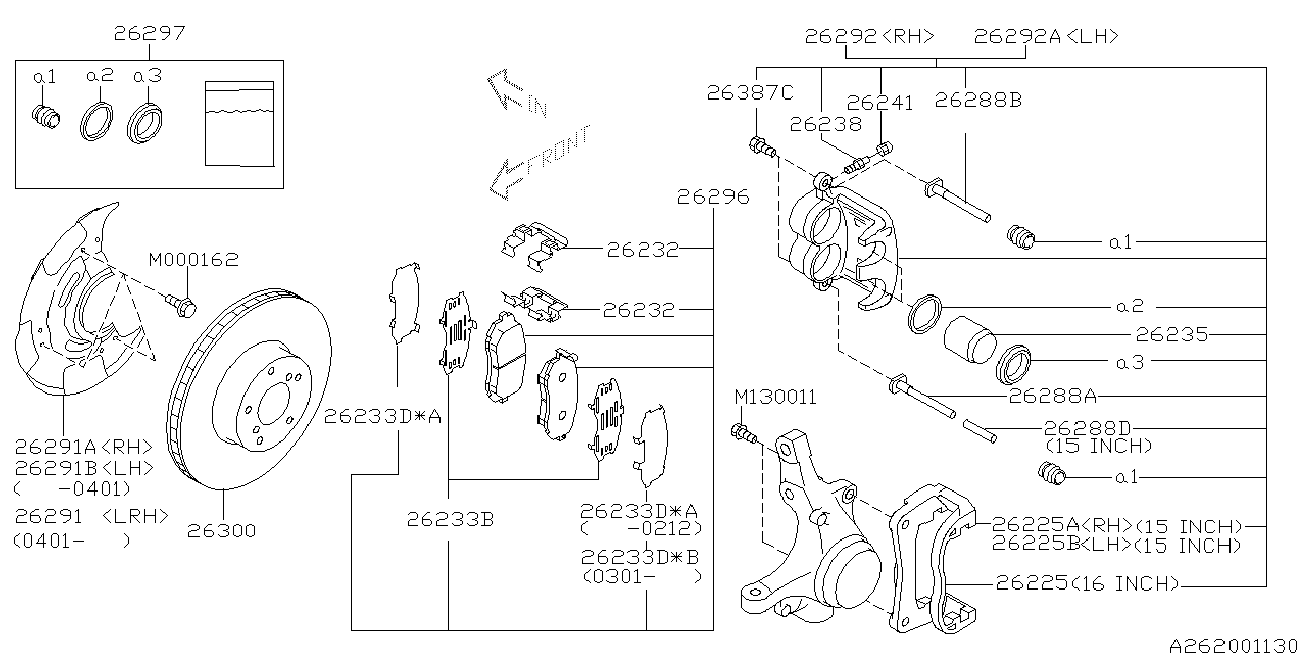 Subaru 26292FE000 - Спирачен апарат vvparts.bg