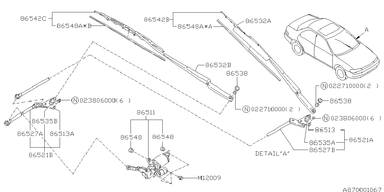 Subaru 86542FC020 - Перо на чистачка vvparts.bg