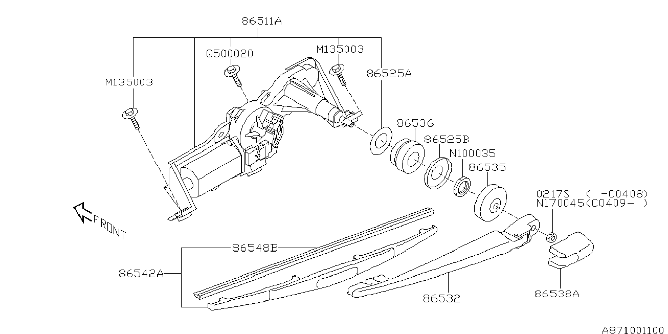 Subaru 86542SA050 - Перо на чистачка vvparts.bg