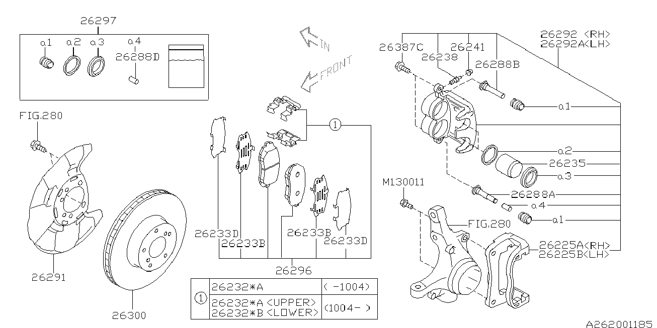 Subaru 26231FE001 - Бодещ болт (щифт), спирачен апарат vvparts.bg