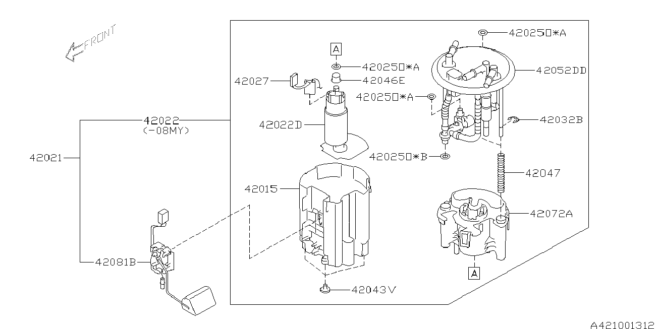 Subaru 42022AG200 - Горивна помпа vvparts.bg