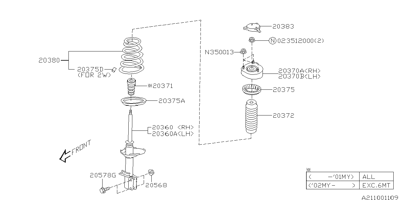 Subaru 20370-AC201 - Тампон на макферсън vvparts.bg