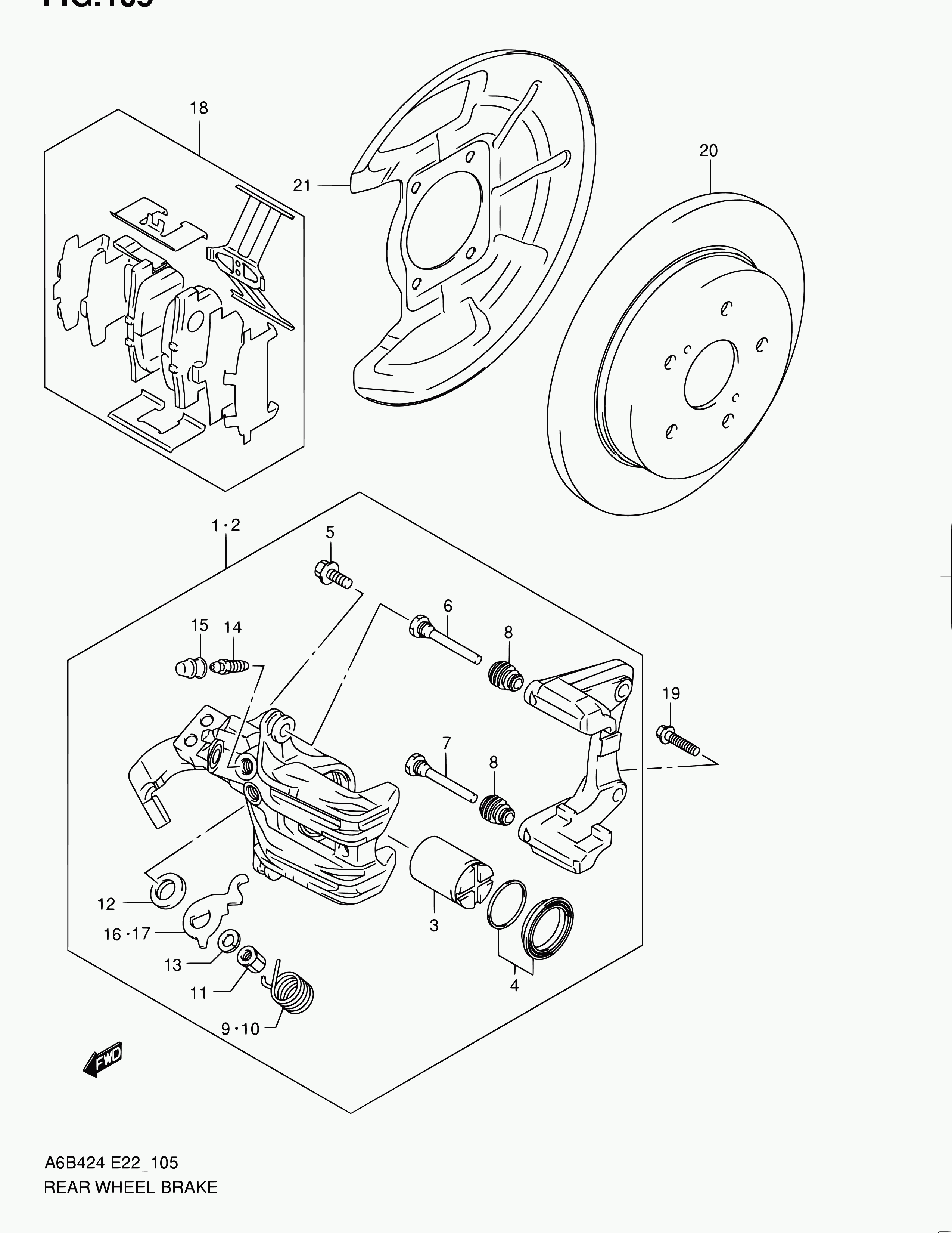 Suzuki 55551-78G00 - Комплект водещи втулки, спирачен апарат vvparts.bg