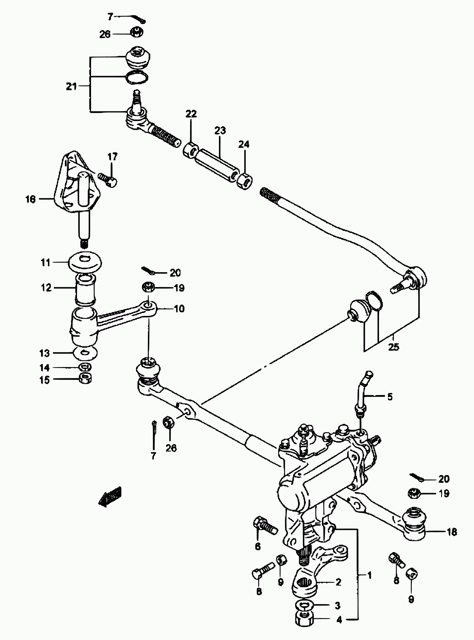 Suzuki 48810-85C00 - Накрайник на напречна кормилна щанга vvparts.bg