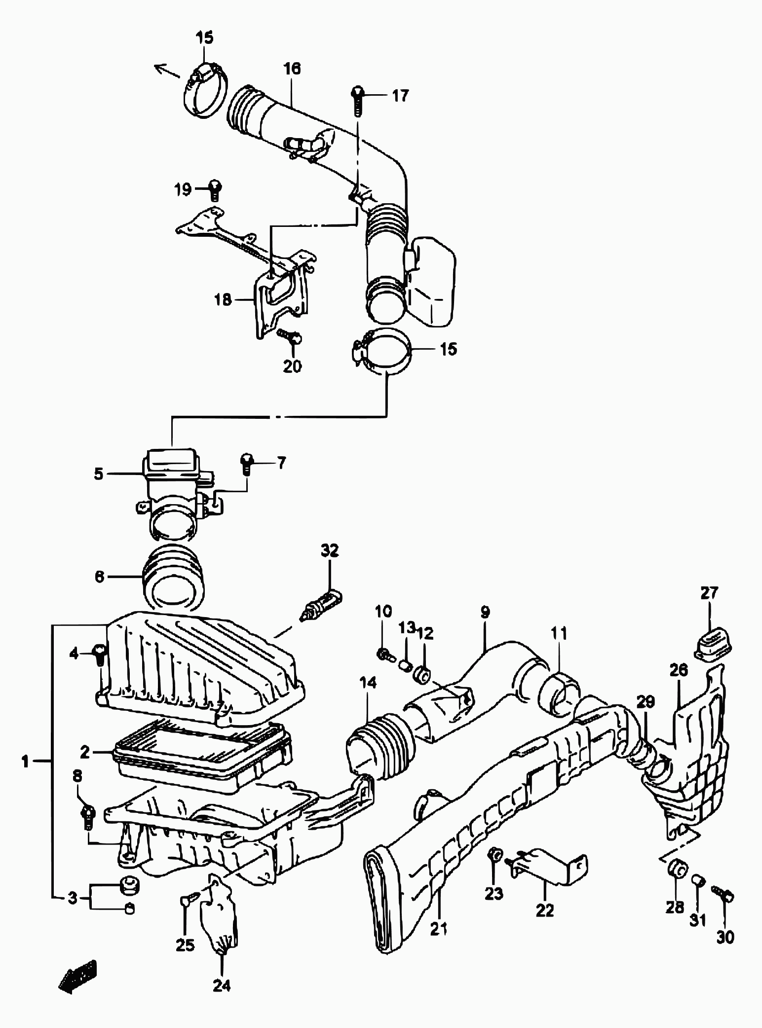 Bedford 13780-58B00 - Въздушен филтър vvparts.bg