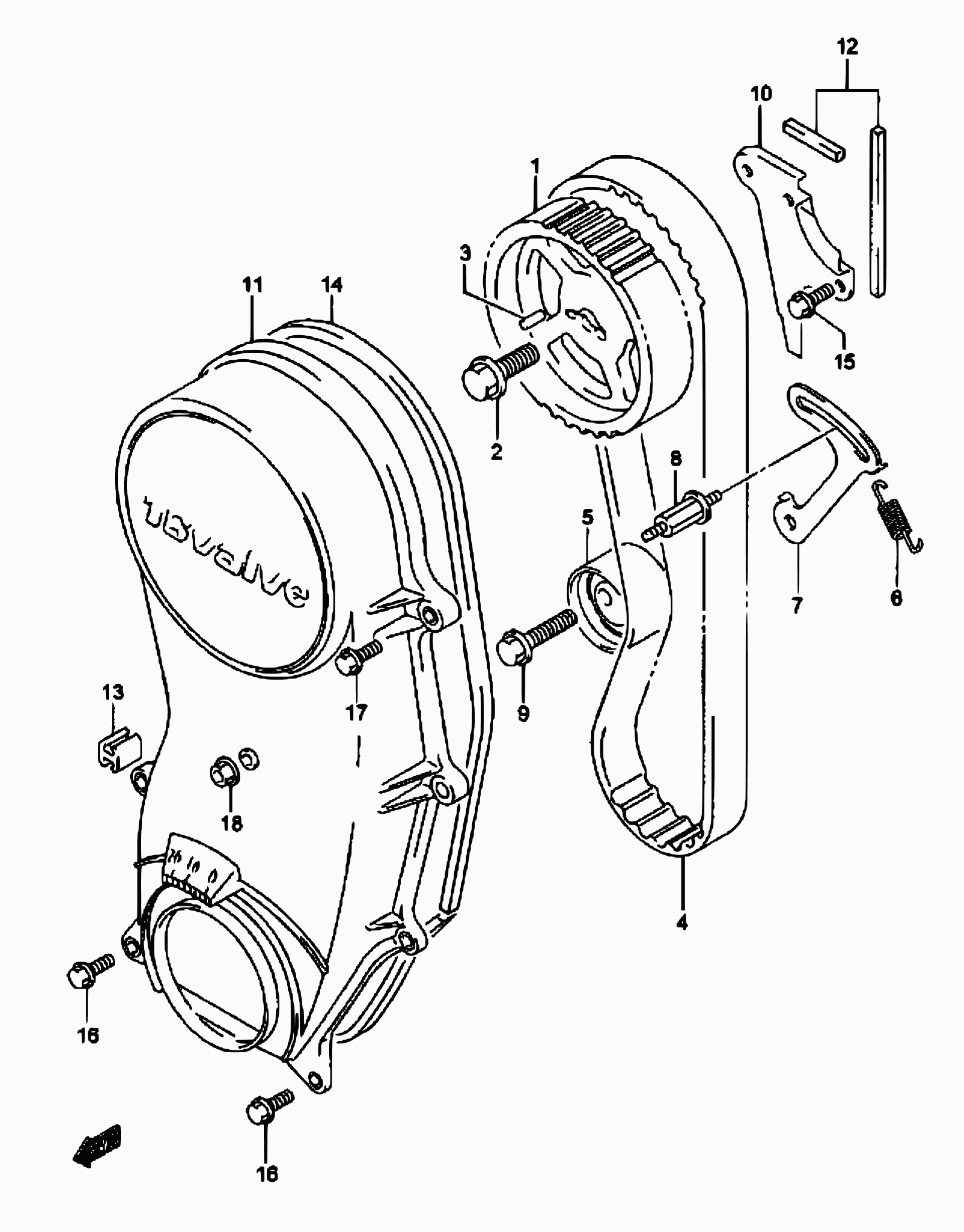 Asia Motors 12761-85C10 - Ангренажен ремък vvparts.bg