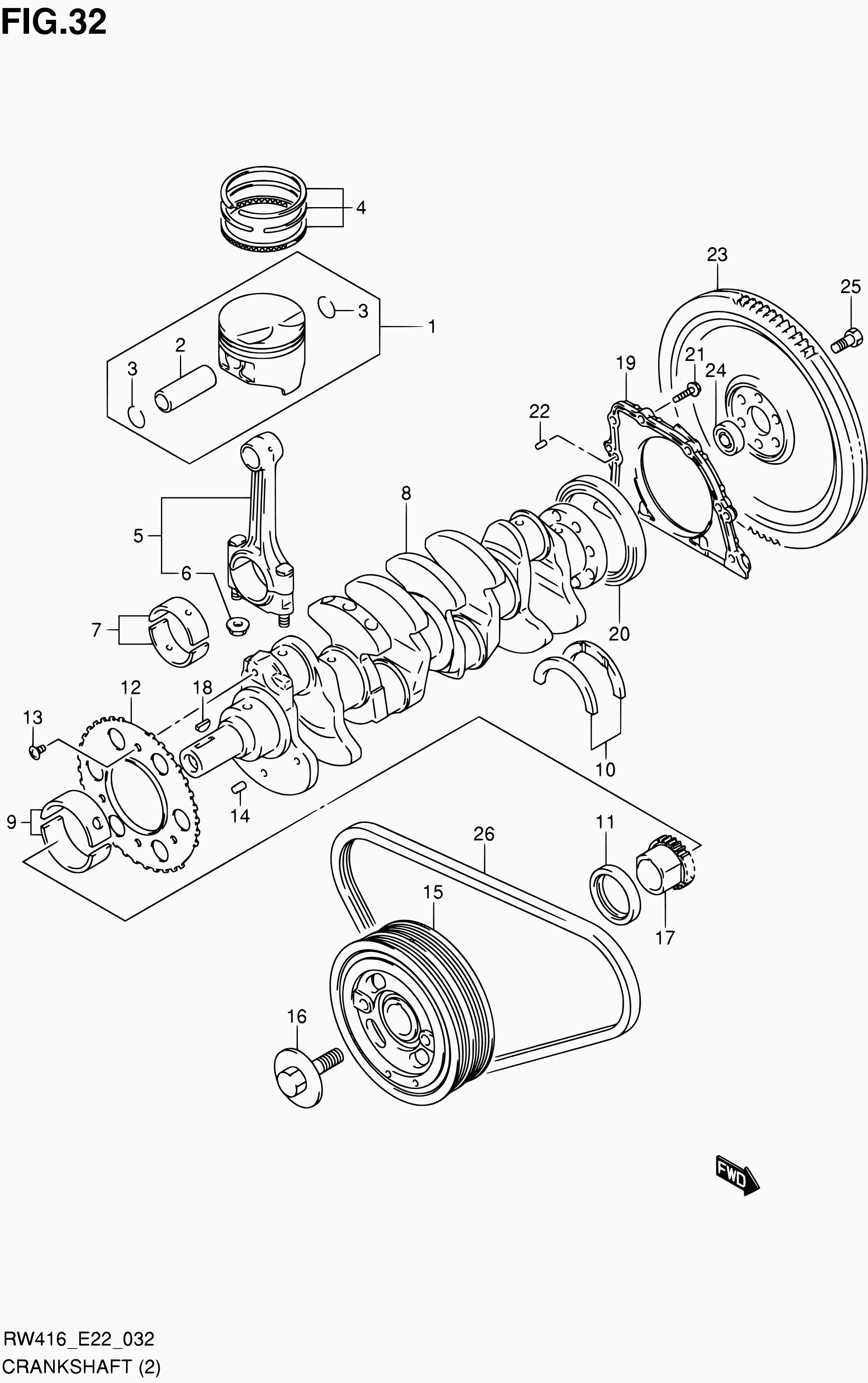 Bedford 17521-64J00 - Пистов ремък vvparts.bg