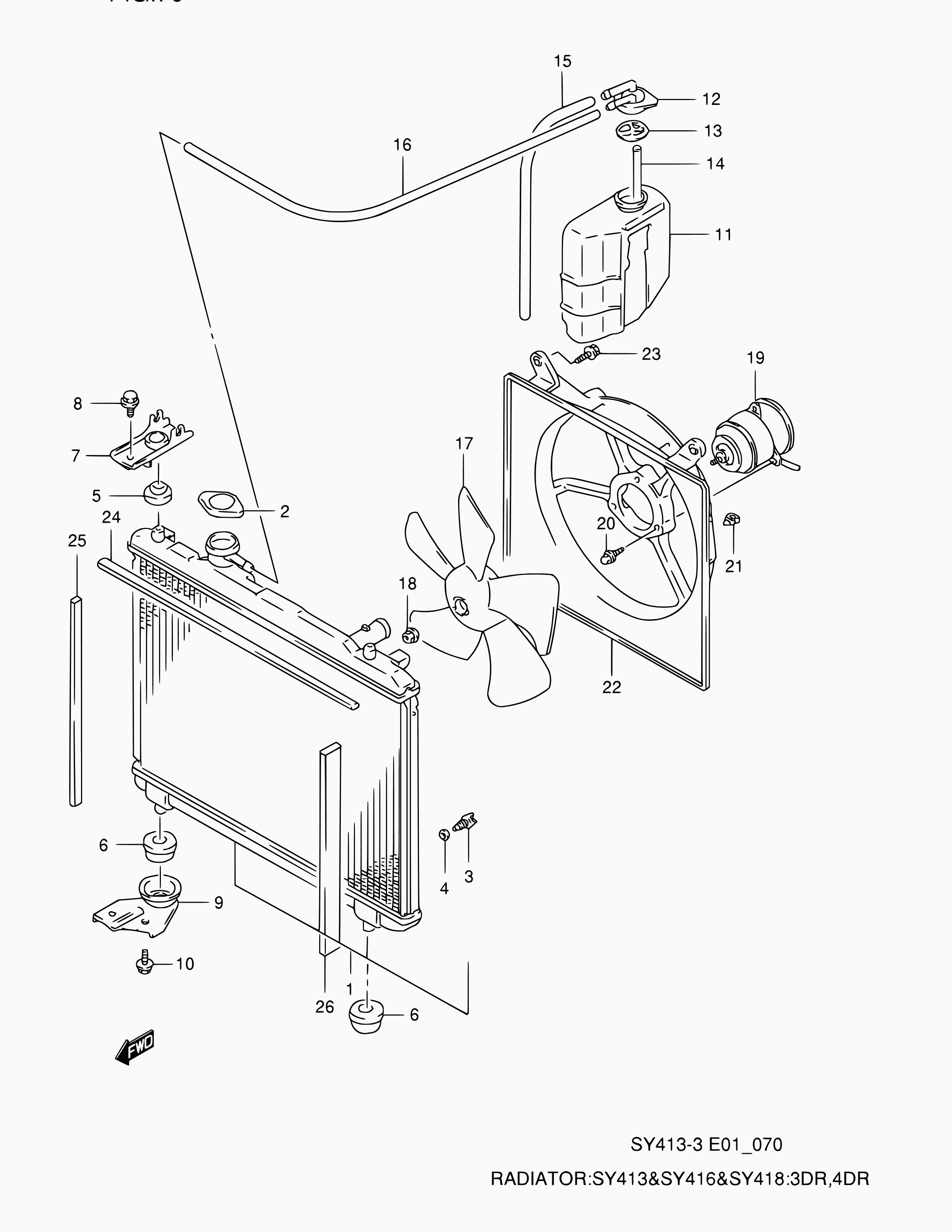 Suzuki 17700-60G01 - Радиатор, охлаждане на двигателя vvparts.bg