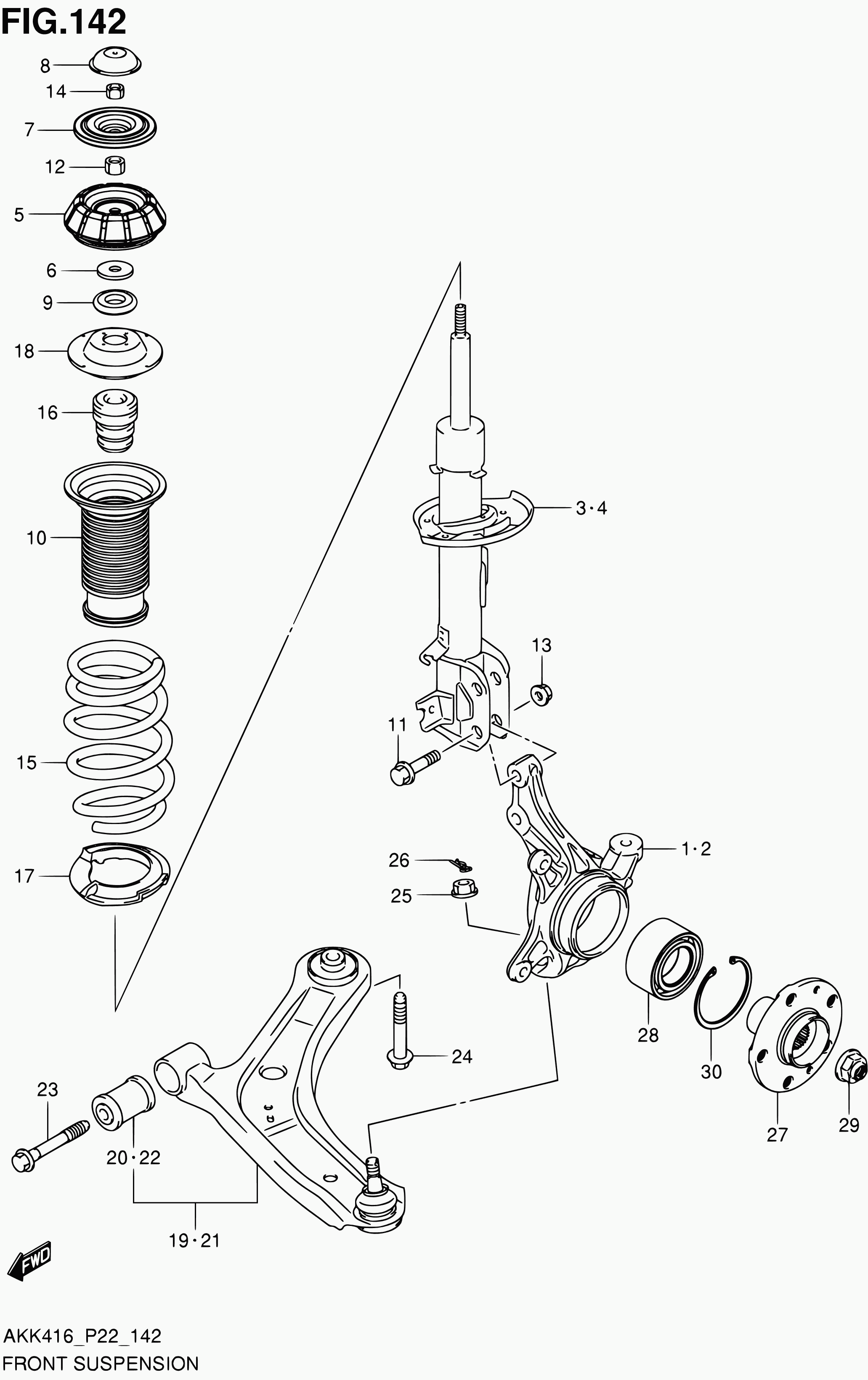 Suzuki 43440-61M00 - Комплект колесен лагер vvparts.bg