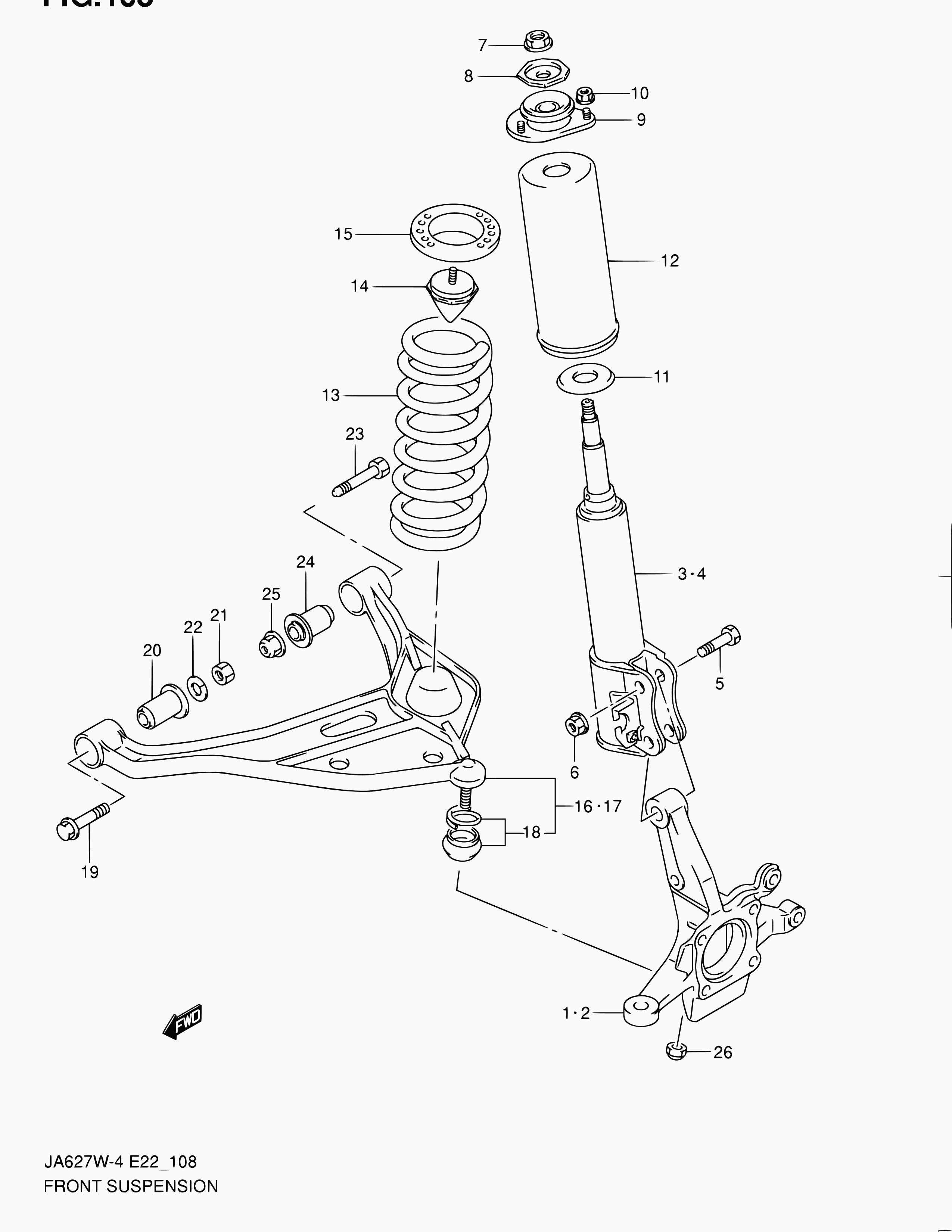 Suzuki 45202-67D01 - Носач, окачване на колелата vvparts.bg