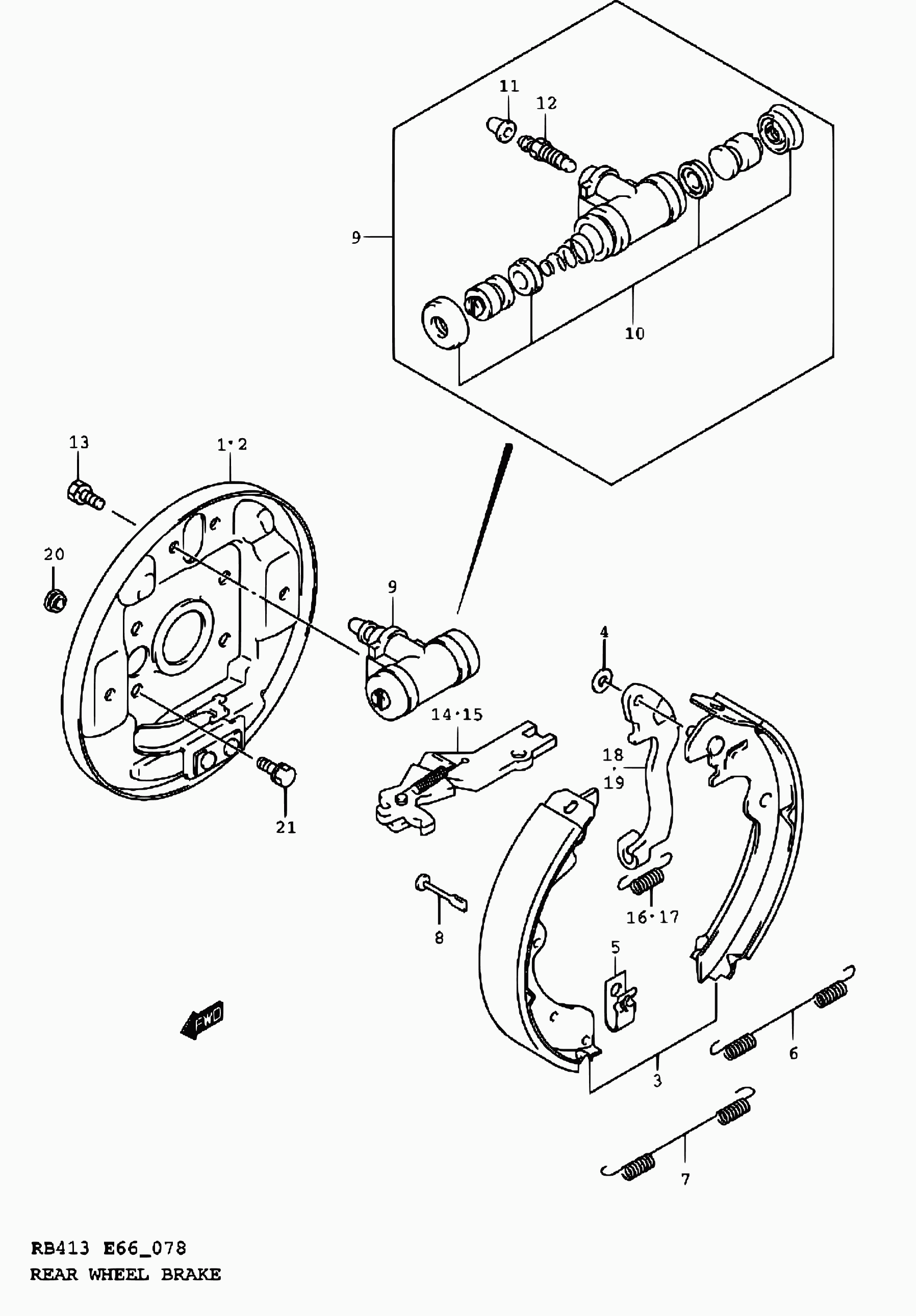 Suzuki 53200-76G10 - Комплект спирачна челюст vvparts.bg