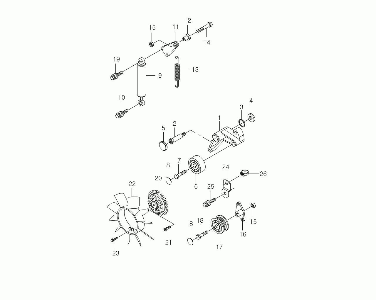 Ssangyong 6062020120 - Опорна шийка, лост на обтяжната ролка vvparts.bg