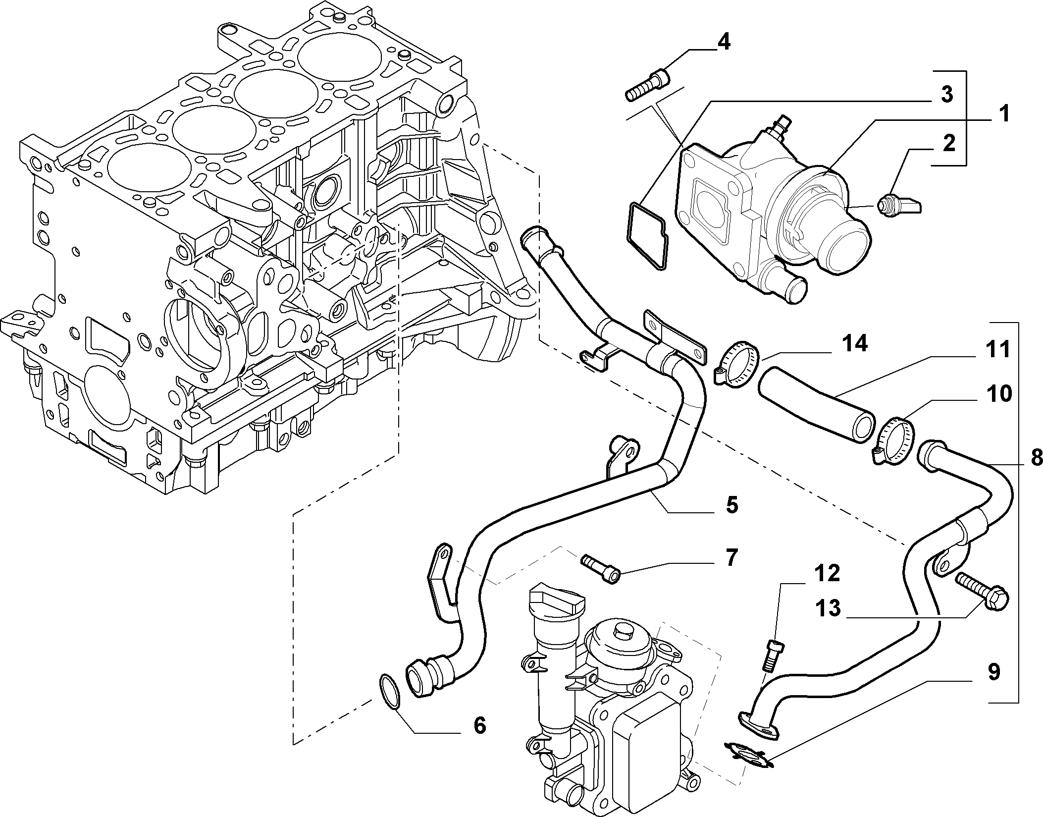 Lancia 55191700 - Тръбопровод за охладителната течност vvparts.bg