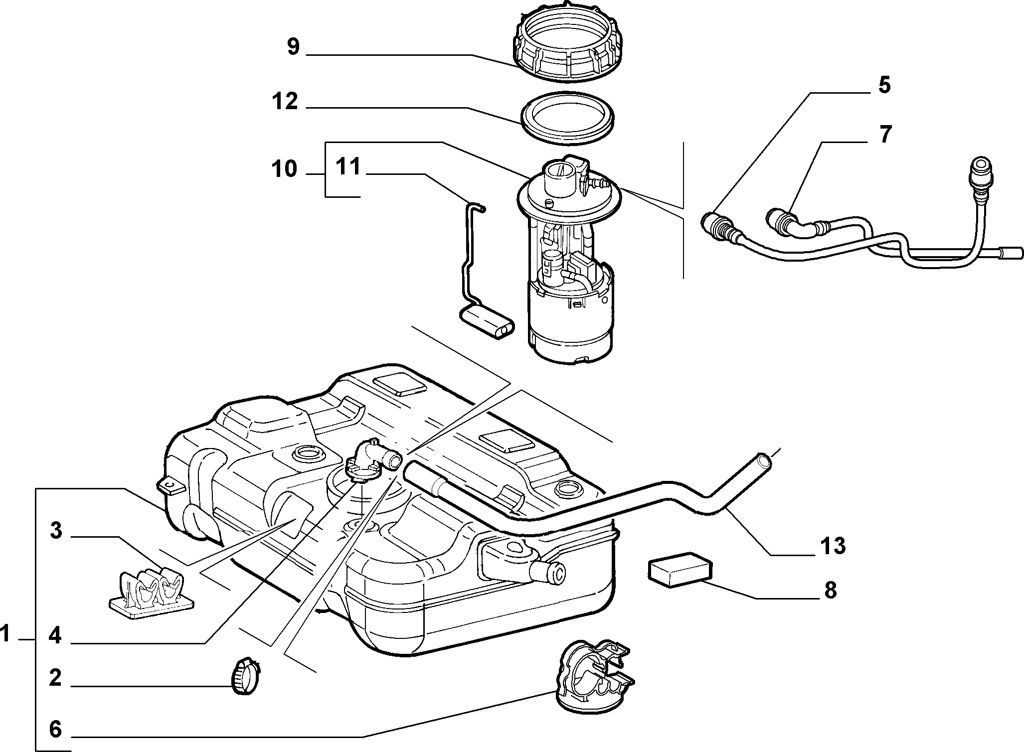 Lancia 51755697 - Горивопроводен модул (горивна помпа+сонда) vvparts.bg