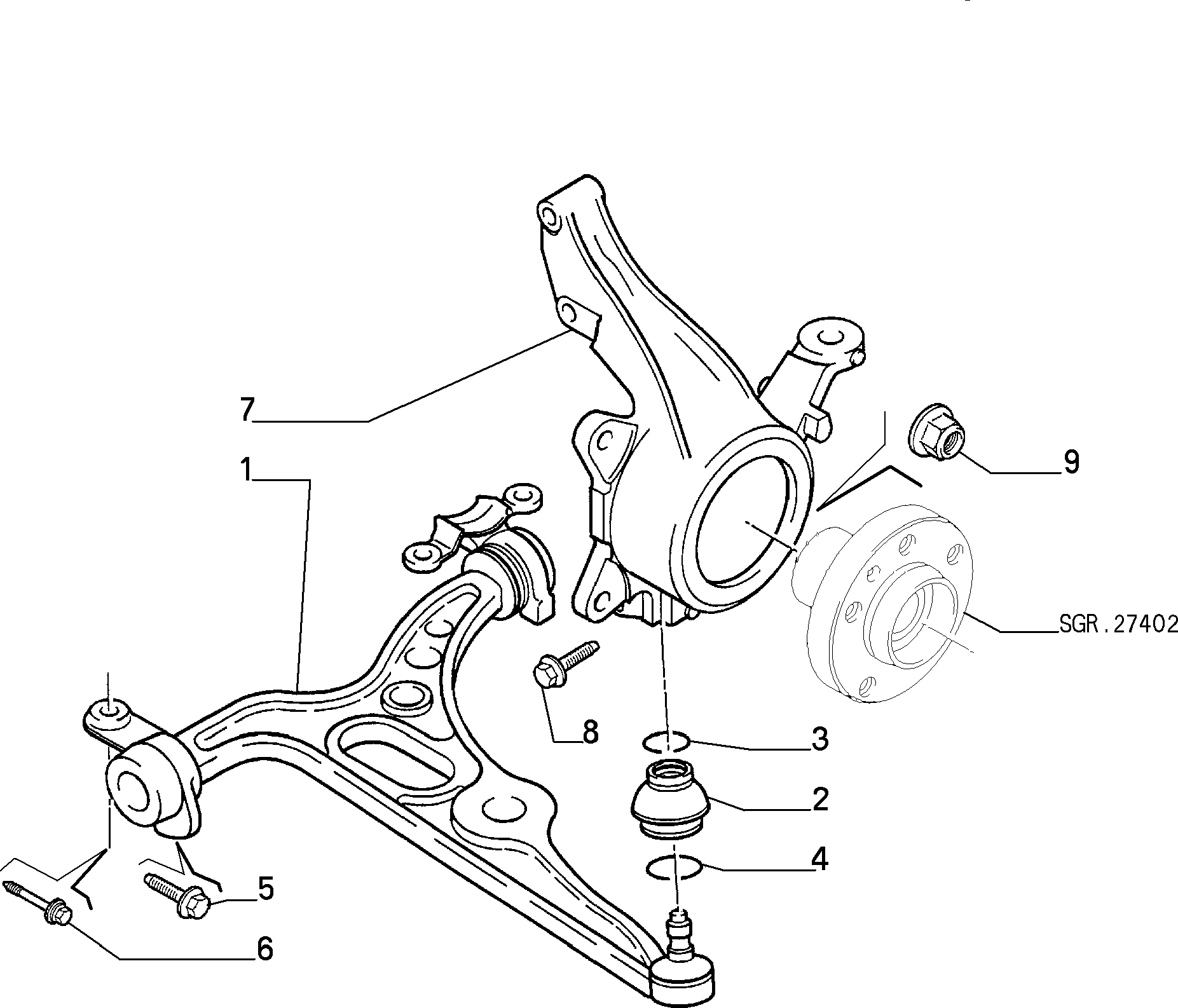 Lancia 13 337 540 80 - Носач, окачване на колелата vvparts.bg