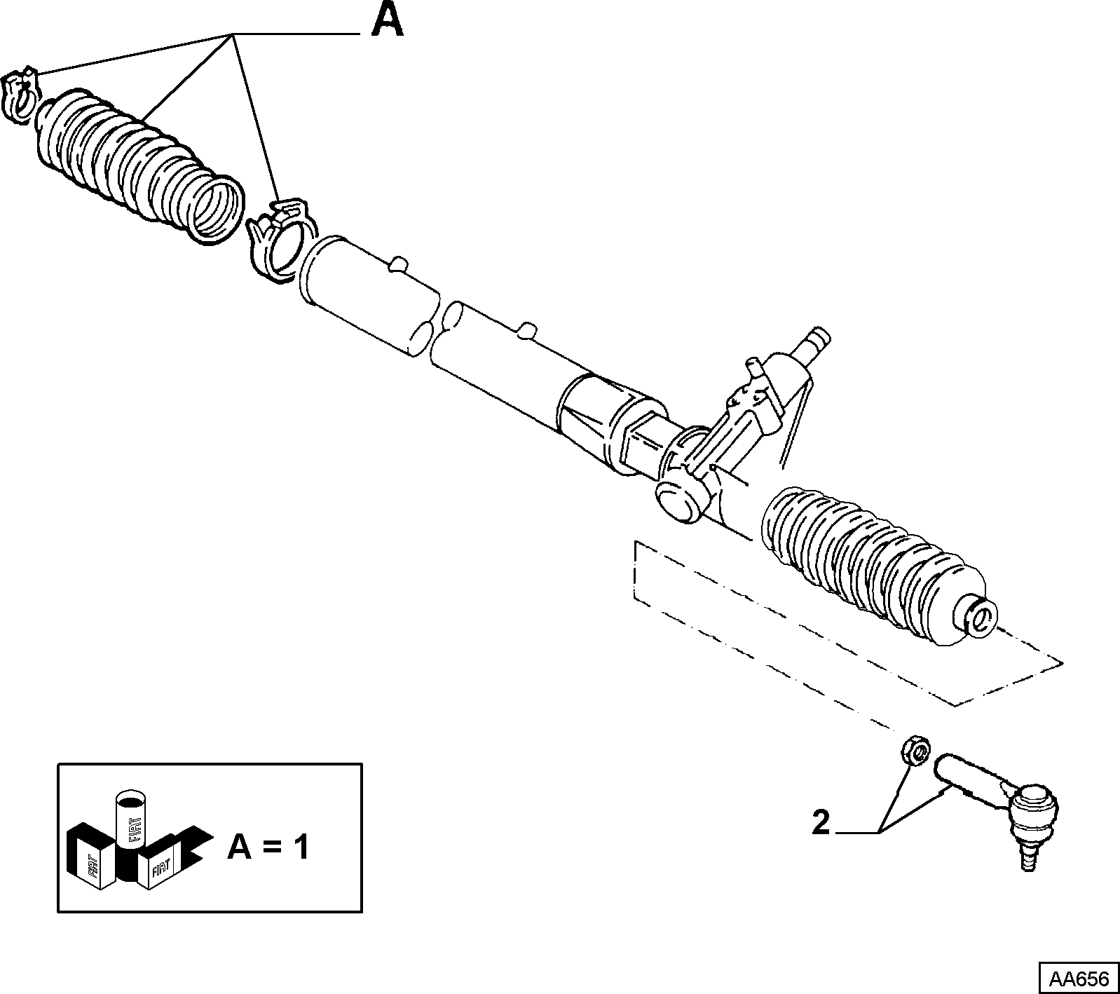 FIAT 1306003080 - Накрайник на напречна кормилна щанга vvparts.bg