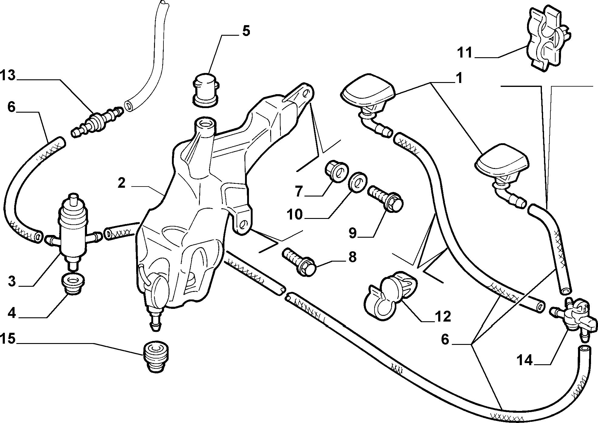 Lancia 71719636 - Водна помпа за миещо устр., почистване на стъклата vvparts.bg