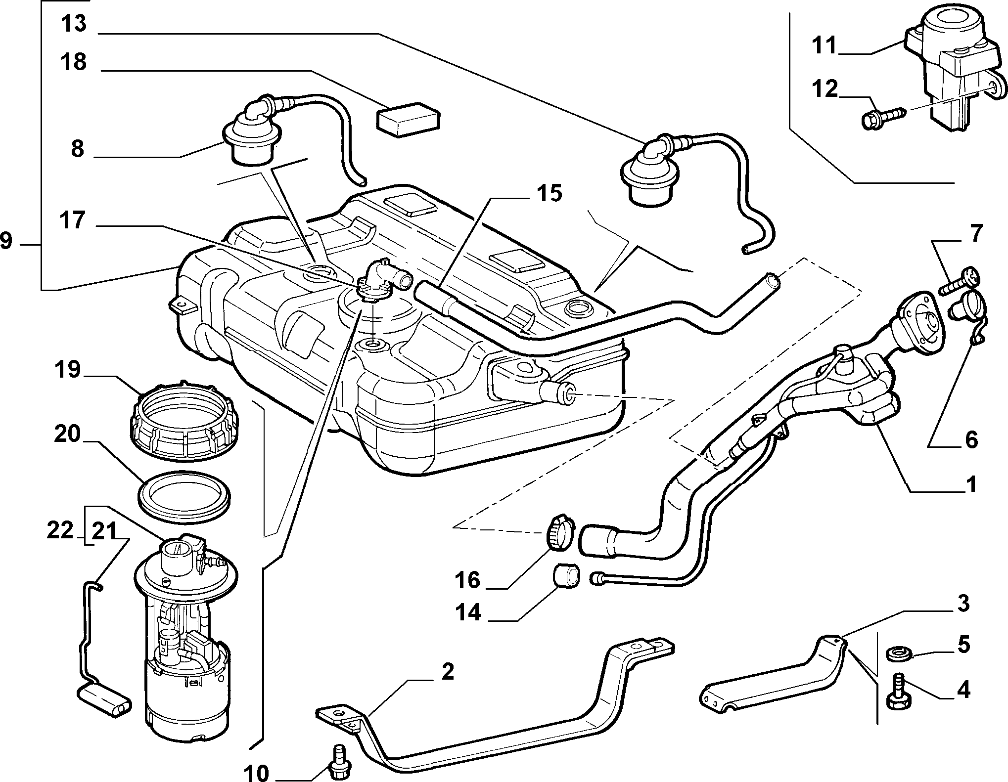 FIAT 51709819 - Горивопроводен модул (горивна помпа+сонда) vvparts.bg