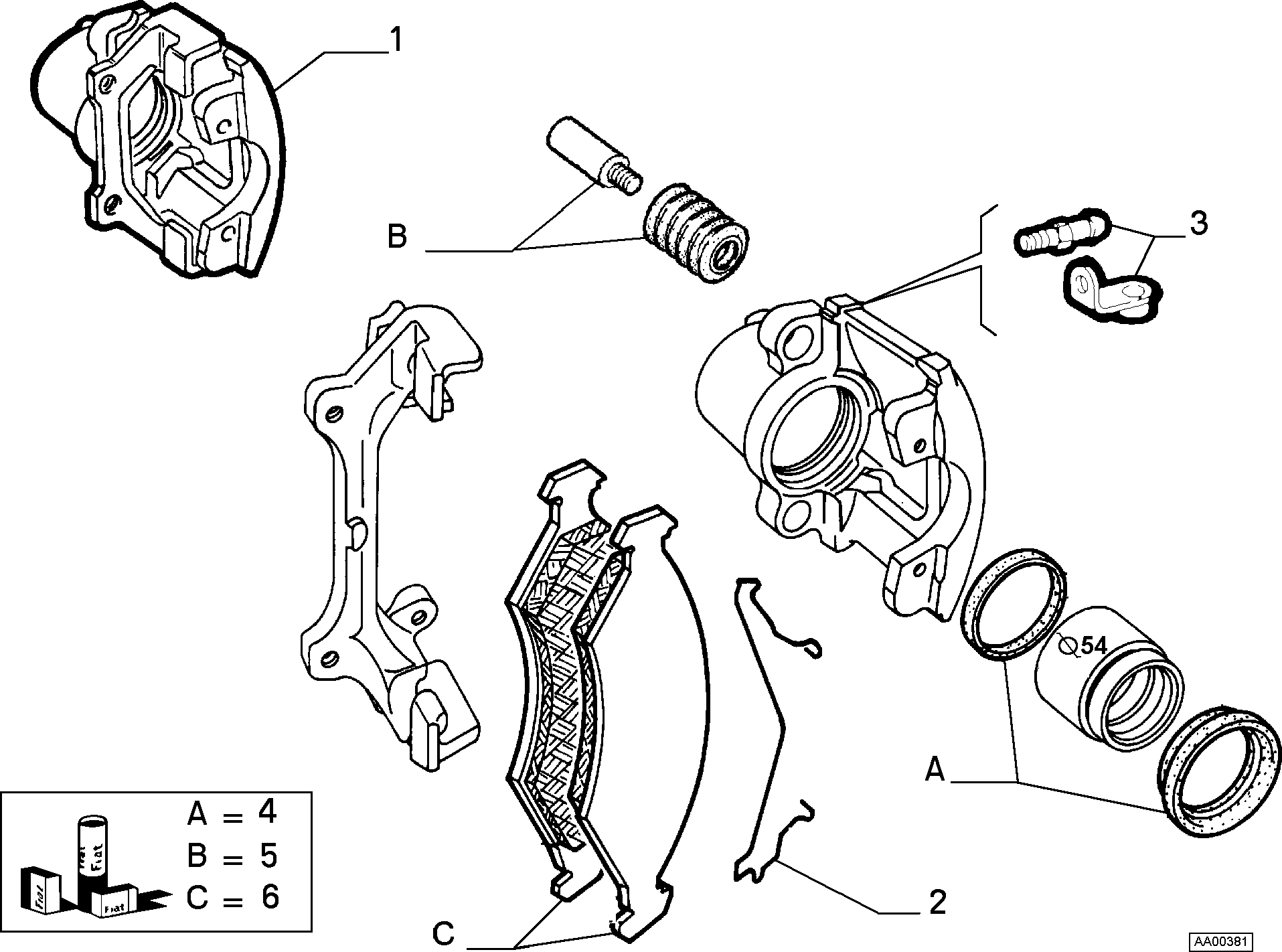 FIAT / LANCIA 7075909 - Ремонтен комплект, спирачен апарат vvparts.bg